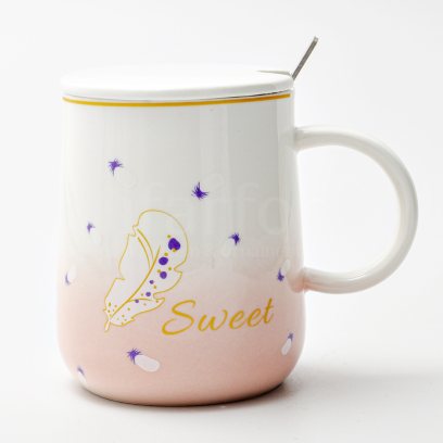 Кружка с крышкой и ложкой «Sweet 2» Форма: Royal Classics. Керамика. 450 мл.