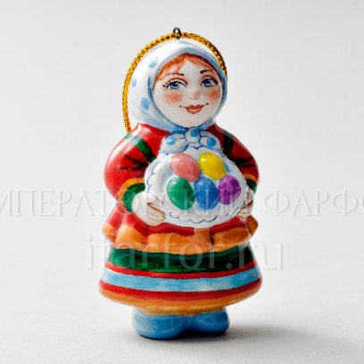 Елочная игрушка «Апрель» Форма: Апрель. Майолика. 50 x 80 мм.