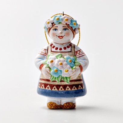 Елочная игрушка «Июнь 1» Форма: Июнь 1. Майолика. 55 x 97 мм.