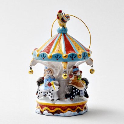 Елочная игрушка «Карусель» Форма: Карусель. Майолика. 65 x 100 мм.