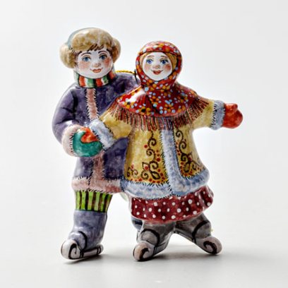 Елочная игрушка Дети на коньках 1