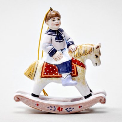 Елочная игрушка Мальчик на лошадке Мальчик на лошадке в белой рубашке 4
