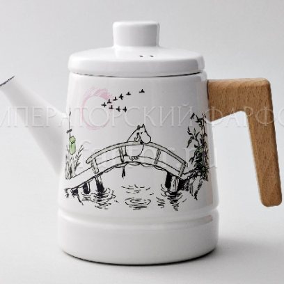Кофейник «Скучаю по тебе» Металл  эмалированный. 1600 мл.