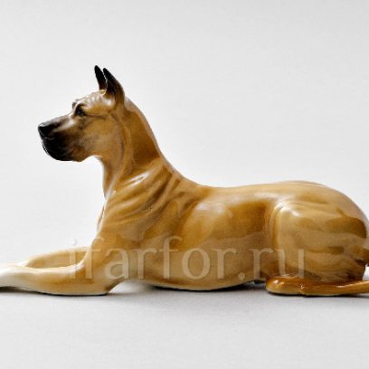 Скульптура «Дог палевый» Форма: Дог палевый. Мягкий фарфор. 200 x 93 мм.