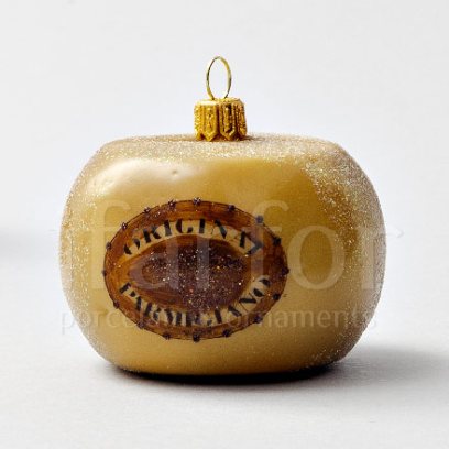 Елочная игрушка «Сыр Parmigiano» Стекло. 65 x 60 мм.