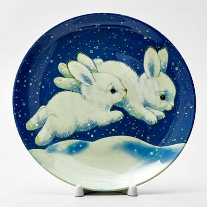 Декоративная тарелка Крольчата на прогулке