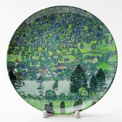 Декоративная тарелка Лес на склоне у озера Аттерзее