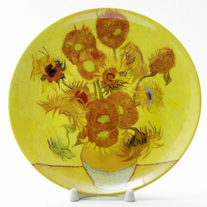 Декоративная тарелка Ваза с пятнадцатью подсолнухами