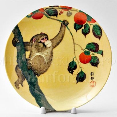 Декоративная тарелка Обезьяна на ветке
