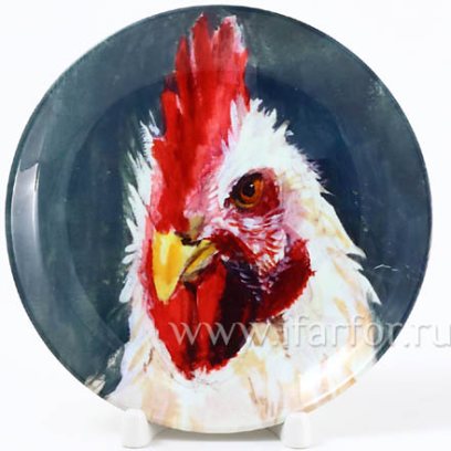 Декоративная тарелка Портрет петуха