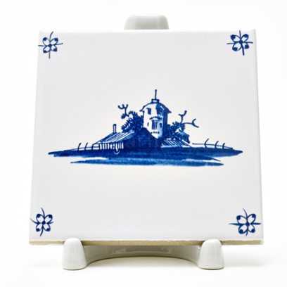 Изразец Голландский. Деревушка с башней 2