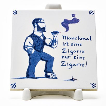 Изразец Голландский. Мужчина с сигаретой