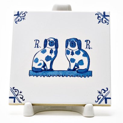 Изразец Голландский. Две собаки