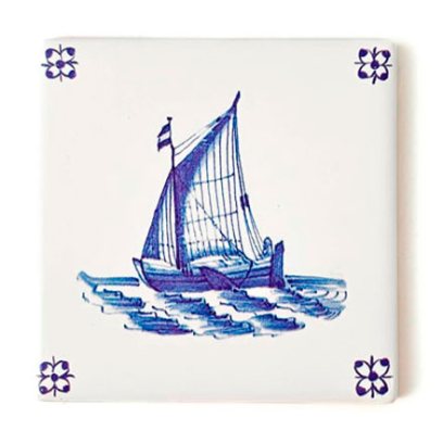 Изразец Голландский. Парусное судно 3