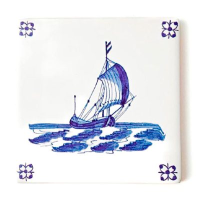 Изразец Голландский. Парусник 5