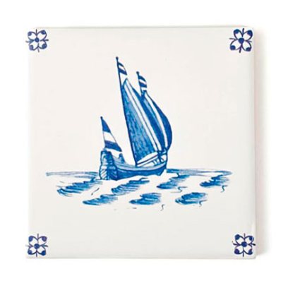Изразец Голландский. Парусник 6