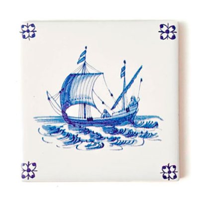 Изразец Голландский. Рыбацкая лодка