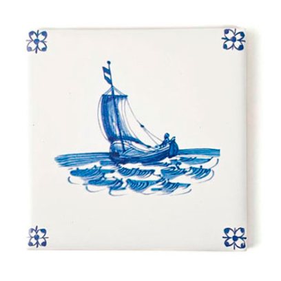 Изразец Голландский. Парусник 7