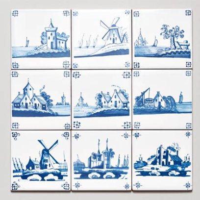 Набор изразцов Голландский. Голландские деревушки