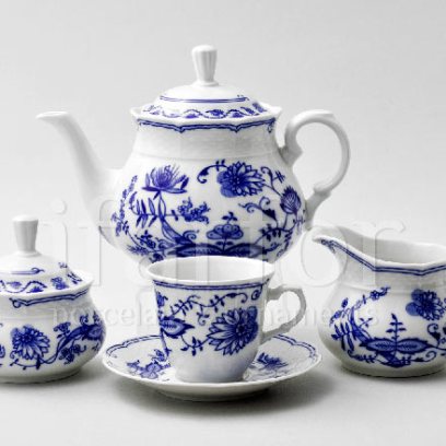 Сервиз чайный Луковичный узор. Синий лук 6/17 Натали