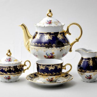 Сервиз чайный Кобальтовый цветок 6/17 Офелия