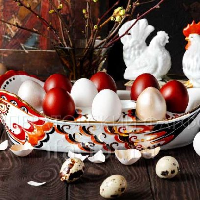 Лоток для яиц «Курочка Ряба» Форма: Лоток. Фарфор. 350 x 185 x 85 мм.