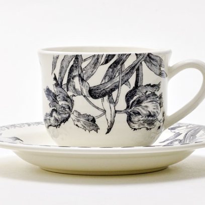 Чашка с блюдцем чайная TULIPES NOIRES 1/2 GIEN Шампань