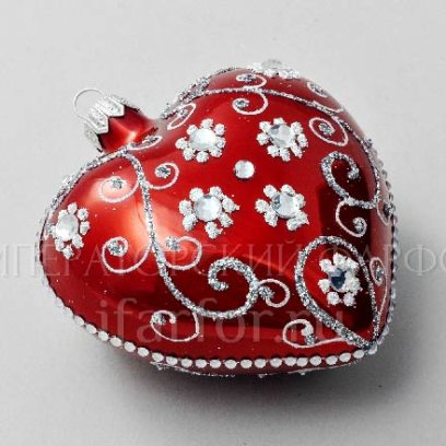 Елочная игрушка «Сердечко» Форма: Сердечко. Стекло. 108 мм.