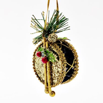 Елочная игрушка Барабан черный