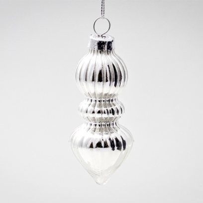 Елочная игрушка Веретено 3 Серебрянное