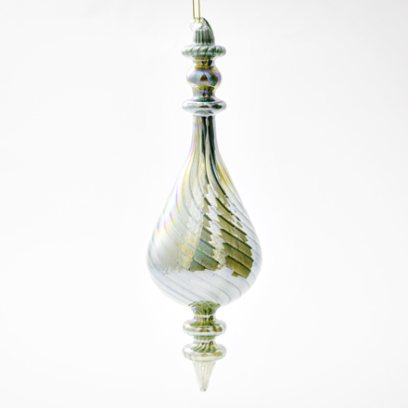 Елочная игрушка Веретено перламутровое