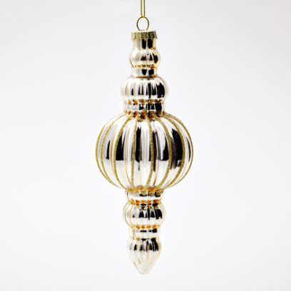 Елочная игрушка Веретено золотистое