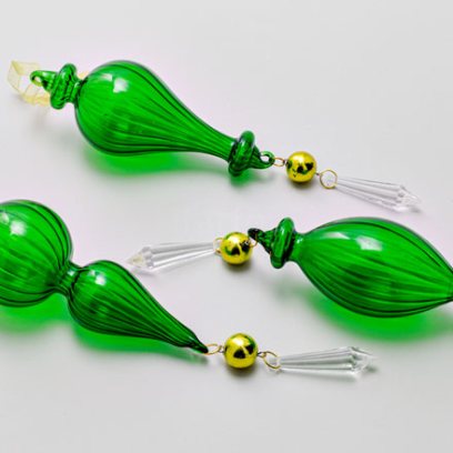 Набор елочных игрушек в подарочной коробке Зеленый Веретено