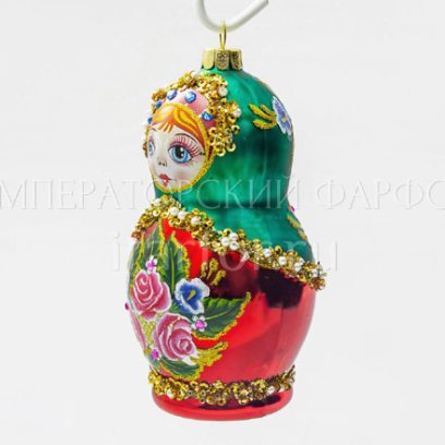 Елочная игрушка «Матрешка» Форма: Матрешка. Стекло. 105 мм.