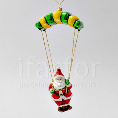 Елочная игрушка Дед Мороз на парашюте