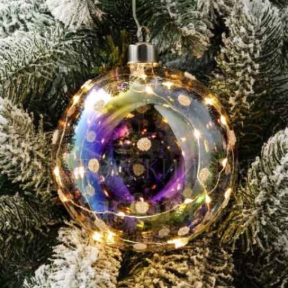 Елочная игрушка «Светящийся шар 20LED» Форма: Светящийся шар 20LED. Стекло. 120 x 140 мм.