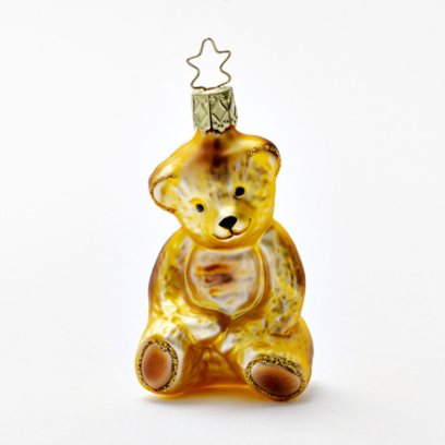 Елочная игрушка «Мишка Тедди» Стекло. 50 x 100 мм.