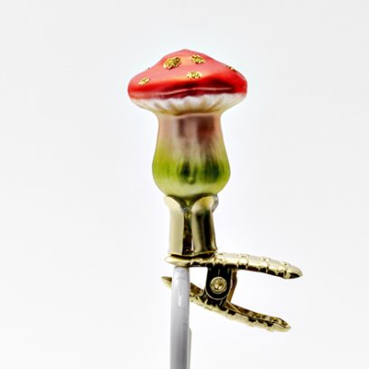 Елочная игрушка Грибы. Грибочек с оранжевой шляпкой