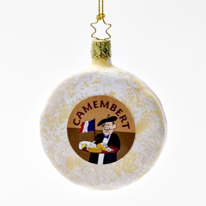 Елочная игрушка «Сыр Camembert» Стекло. 75 x 100 мм.