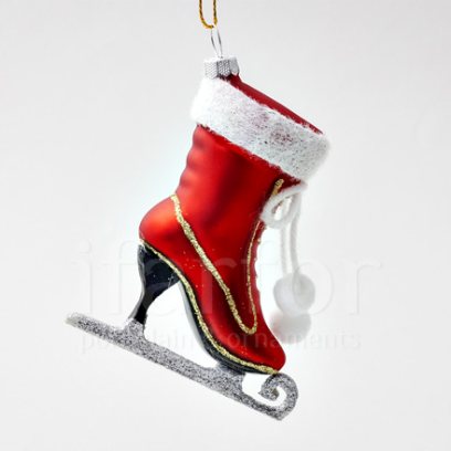 Елочная игрушка Фигурный конек красный