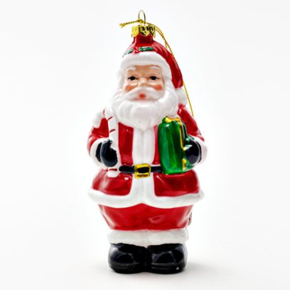 Елочная игрушка Дед Мороз с подарком