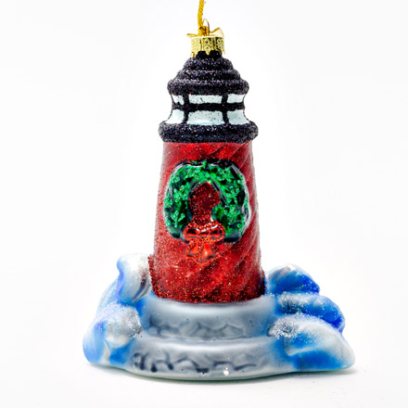 Елочная игрушка Маяк красный