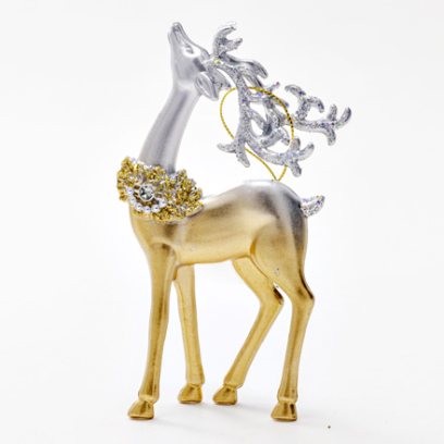Елочная игрушка Олень с серебряными рогами