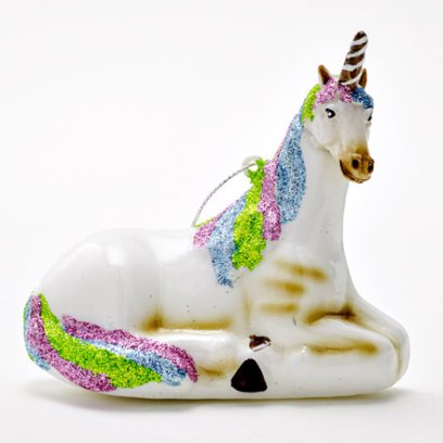 Елочная игрушка Единорог лежащий