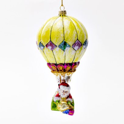 Елочная игрушка Дед Мороз на воздушном шаре