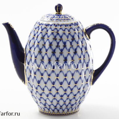 Кофейник «Кобальтовая сетка» Форма: Тюльпан. Твердый фарфор. 1200 мл.