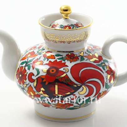 Чайник заварочный «Русский узор» Форма: Малыш. Твердый фарфор. 300 мл.