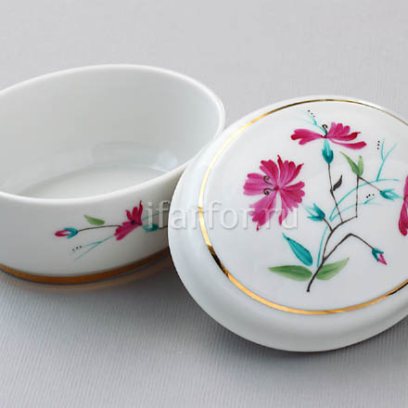 Туалетная коробочка Цветы и ягоды. Гвоздика Овальная