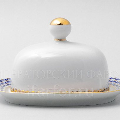 Масленка «Кобальтовая сетка» Форма: Прямоугольная. Твердый фарфор. 172 x 155 x 100 мм.