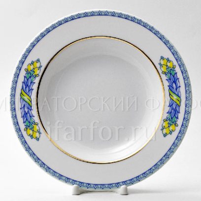 Тарелка глубокая «Юлия Высоцкая. Azzurro» Твердый фарфор. 225 мм.